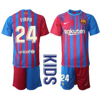 Youth 2021-2022 Club Barcelona home red 24 Nike Soccer Jerseys
