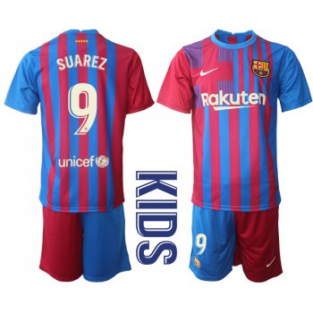 Youth 2021-2022 Club Barcelona home red 9 Nike Soccer Jerseys