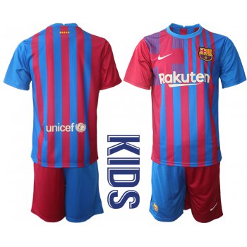 Youth 2021-2022 Club Barcelona home red blank Nike Soccer Jerseys