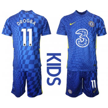 Youth 2021-2022 Club Chelsea FC home blue 11 Nike Soccer Jerseys