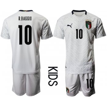 Youth 2021 European Cup Italy away white 10 Soccer Jersey