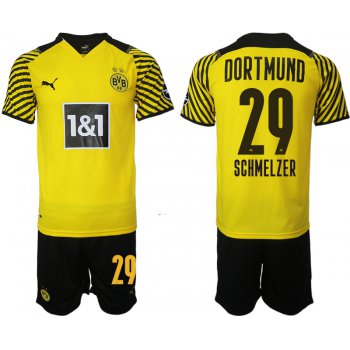 Men 2021-2022 Club Borussia Dortmund home 29 yellow Soccer Jersey