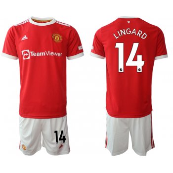 Men 2021-2022 Club Manchester United home red 14 Adidas Soccer Jersey