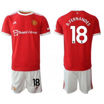 Men 2021-2022 Club Manchester United home red 18 Adidas Soccer Jersey