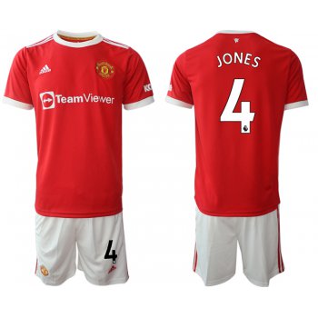 Men 2021-2022 Club Manchester United home red 4 Adidas Soccer Jersey