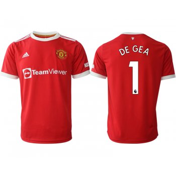 Men 2021-2022 Club Manchester United home red aaa version 1 Adidas Soccer Jersey