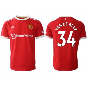 Men 2021-2022 Club Manchester United home red aaa version 34 Adidas Soccer Jersey