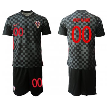 Men 2021 European Cup Croatia black away customized Soccer Jerseys