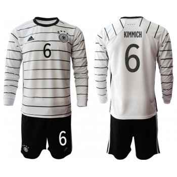 Men 2021 European Cup Germany home white Long sleeve 6 Soccer Jersey