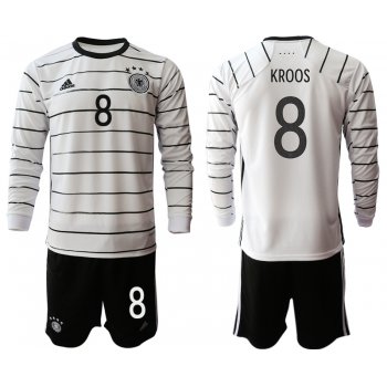 Men 2021 European Cup Germany home white Long sleeve 8 Soccer Jersey