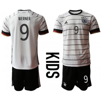 Youth 2021 European Cup Germany home white 9 Soccer Jersey