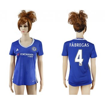 2016-17 Chelsea #4 FABREGAS Home Soccer Women's Blue AAA+ Shirt