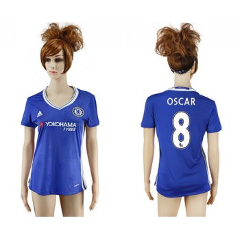 2016-17 Chelsea #8 OSCAR Home Soccer Women's Blue AAA+ Shirt