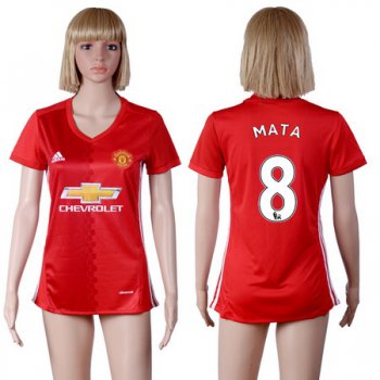 2016-17 Manchester United #8 MATA Home Soccer Women's Red AAA+ Shirt