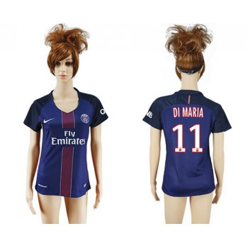 2016-17 Paris Saint-Germain #11 DI MARIA Home Soccer Women's Navy Blue AAA+ Shirt