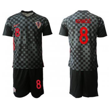 Men 2021 European Cup Croatia black away 8 Soccer Jerseys