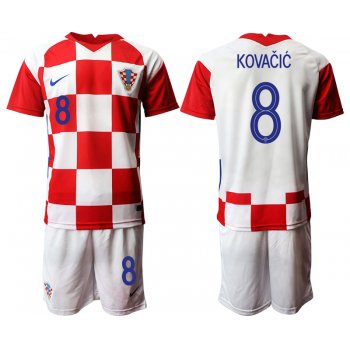 Men 2021 European Cup Croatia white home 8 Soccer Jerseys