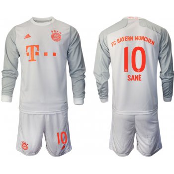 Men 2020-2021 club Bayern Munich away long sleeves 10 white Soccer Jerseys