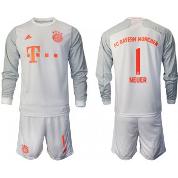 Men 2020-2021 club Bayern Munich away long sleeves 1 white Soccer Jerseys