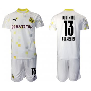 Men 2020-2021 club Borussia Dortmund Second away 13 white Soccer Jerseys