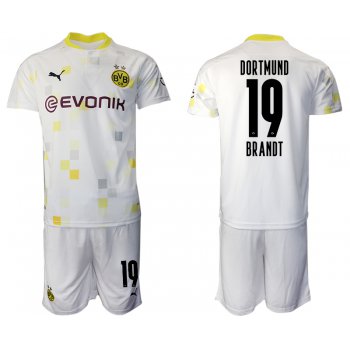 Men 2020-2021 club Borussia Dortmund Second away 19 white Soccer Jerseys