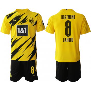 Men 2020-2021 club Borussia Dortmund home 8 yellow Soccer Jerseys