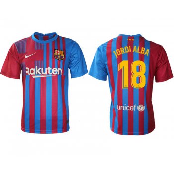 Men 2021-2022 Club Barcelona home aaa version red 18 Nike Soccer Jersey