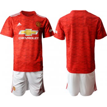 Men 2020-2021 club Manchester United home blank red Soccer Jerseys1