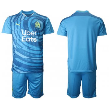 Men 2020-2021 club Olympique de Marseille away blue Soccer Jerseys