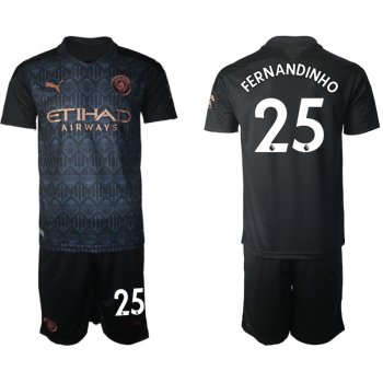 Men 2020-2021 club Manchester City away 25 black Soccer Jerseys
