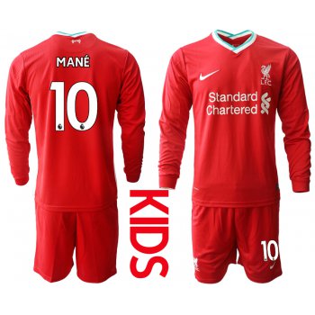 2021 Liverpool home long sleeves Youth 10 soccer jerseys