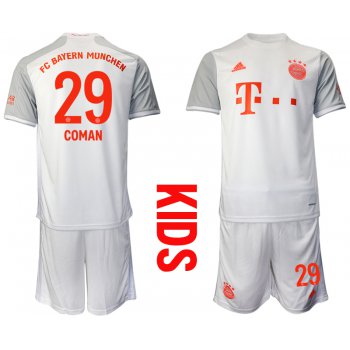 Youth 2020-2021 club Bayern Munich away white 29 Soccer Jerseys