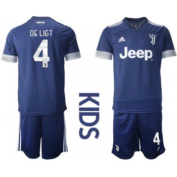 Youth 2020-2021 club Juventus away blue 4 Soccer Jerseys