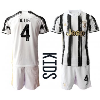 Youth 2020-2021 club Juventus home 4 white Soccer Jerseys