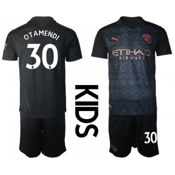 Youth 2020-2021 club Manchester City away black 30 Soccer Jerseys
