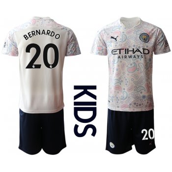 Youth 2020-2021 club Manchester City away white 20 Soccer Jerseys
