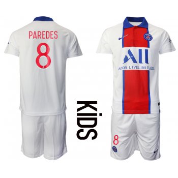 Youth 2020-2021 club Paris St German away 8 white Soccer Jerseys
