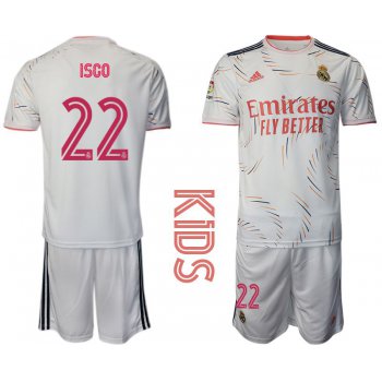 Youth 2021-2022 Club Real Madrid home white 22 Adidas Soccer Jersey