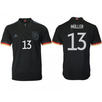 Men 2020-2021 European Cup Germany away aaa version black 13 Adidas Soccer Jersey