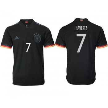 Men 2020-2021 European Cup Germany away aaa version black 7 Adidas Soccer Jersey