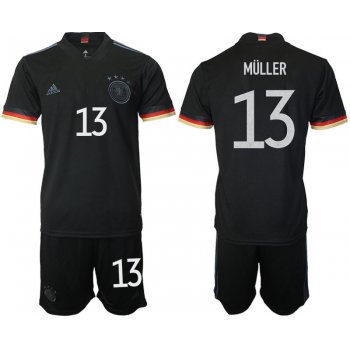 Men 2020-2021 European Cup Germany away black 13 Adidas Soccer Jerseys