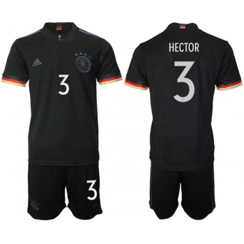 Men 2020-2021 European Cup Germany away black 3 Adidas Soccer Jersey
