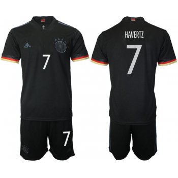 Men 2020-2021 European Cup Germany away black 7 Adidas Soccer Jersey