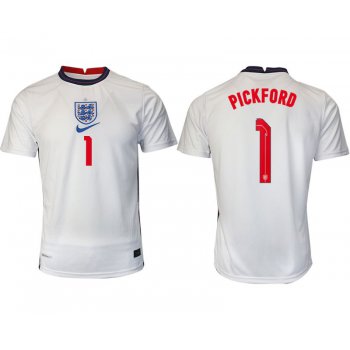 Men 2020-2021 European Cup England home aaa version white 1 Nike Soccer Jersey
