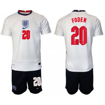 Men 2020-2021 European Cup England home white 20 Nike Soccer Jersey