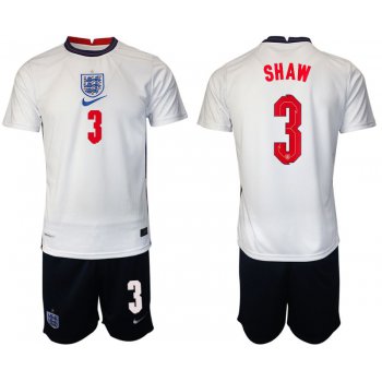 Men 2020-2021 European Cup England home white 3 Nike Soccer Jersey