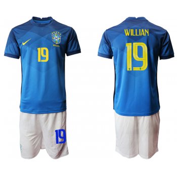 Men 2020-2021 Season National team Brazil away blue 19 Soccer Jersey