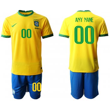 Men 2020-2021 Season National team Brazil home yellow customized Soccer Jersey