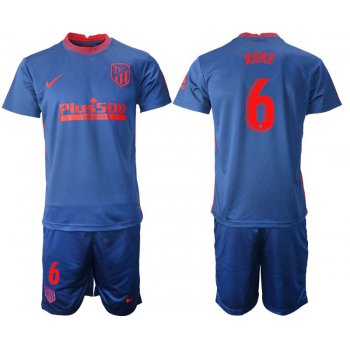 Men 2020-2021 club Atletico Madrid away 6 blue Soccer Jerseys