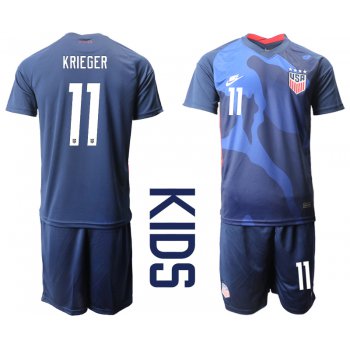 Youth 2020-2021 Season National team United States away blue 11 Soccer Jersey